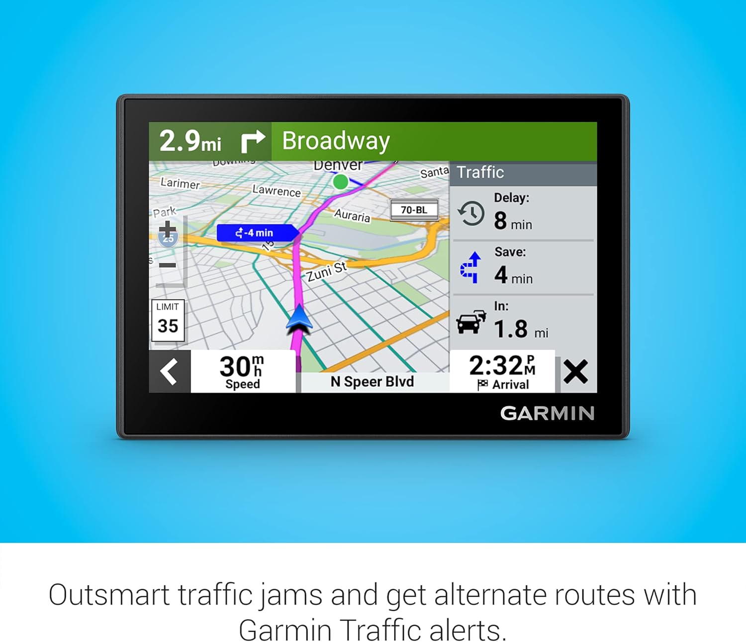Garmin Drive™ 53 with Traffic, GPS Navigator, High-Resolution Touchscreen, Simple On-Screen Menus and Easy-to-See Map, Driver and Traffic Alerts - Image 3