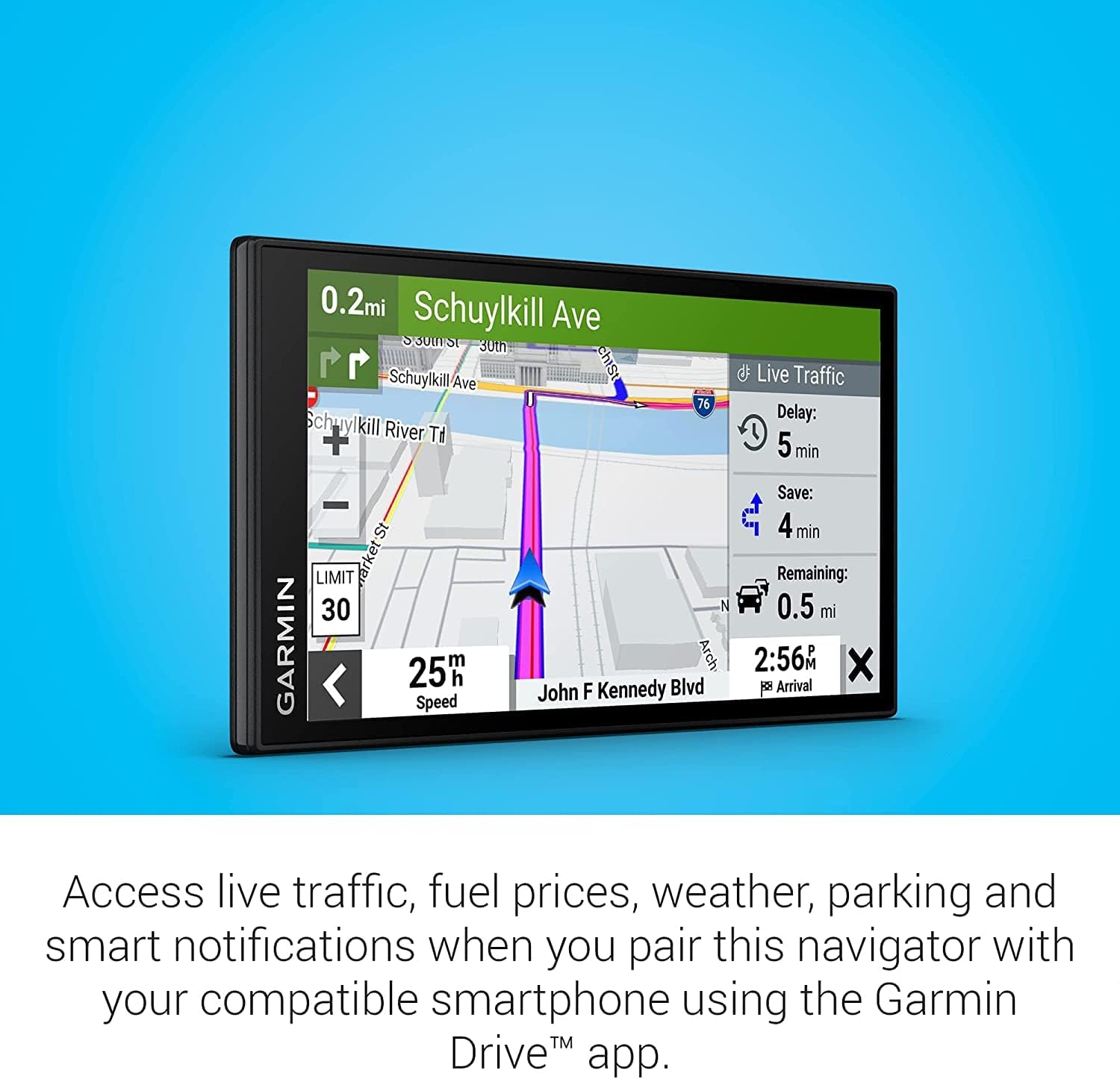 Garmin DriveSmart 66 EX 6-Inch Car GPS Navigator with Advanced Lane Guidance, Real-Time Traffic and Lifetime Map Updates (Black) (Renewed) - Image 6