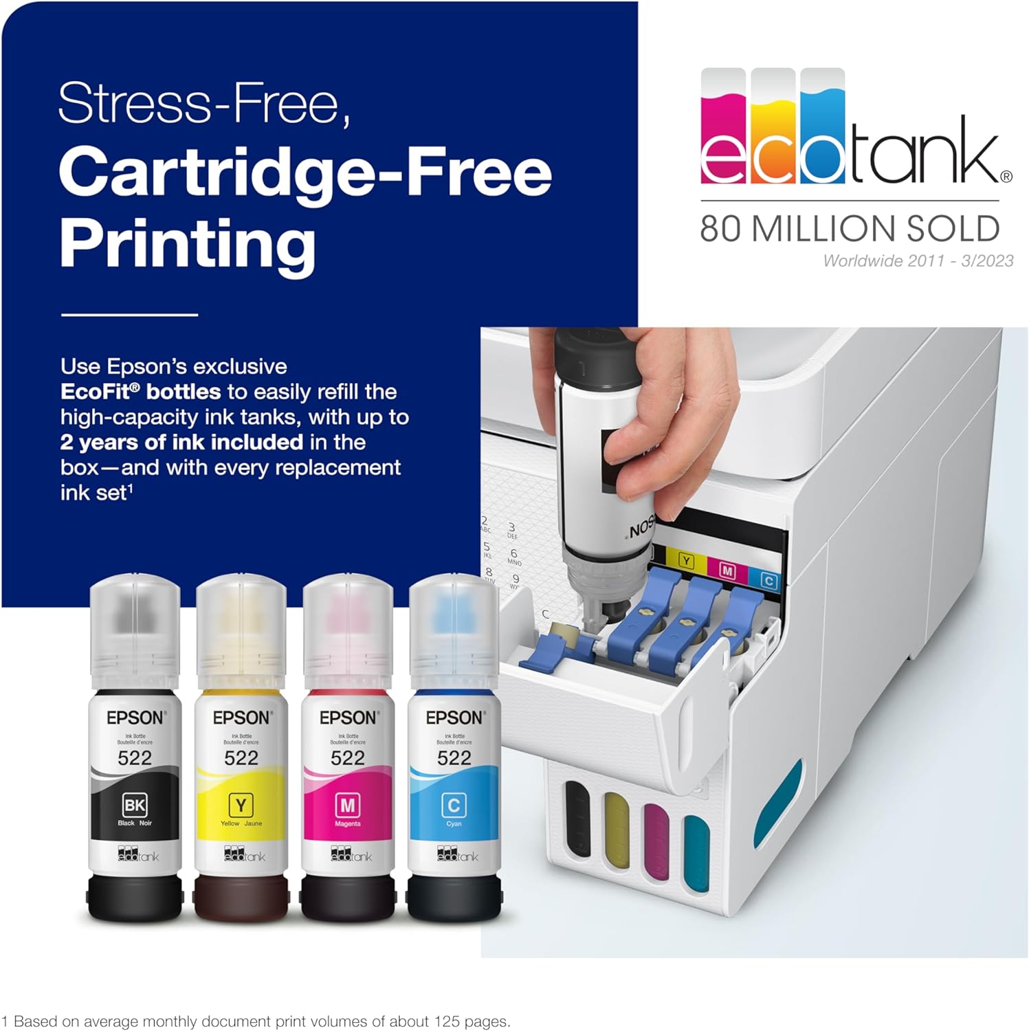 Epson EcoTank ET-4800 Wireless All-in-One Cartridge-Free Supertank Printer with Scanner, Copier, Fax, ADF and Ethernet – Ideal-for Your Home Office, White - Image 3