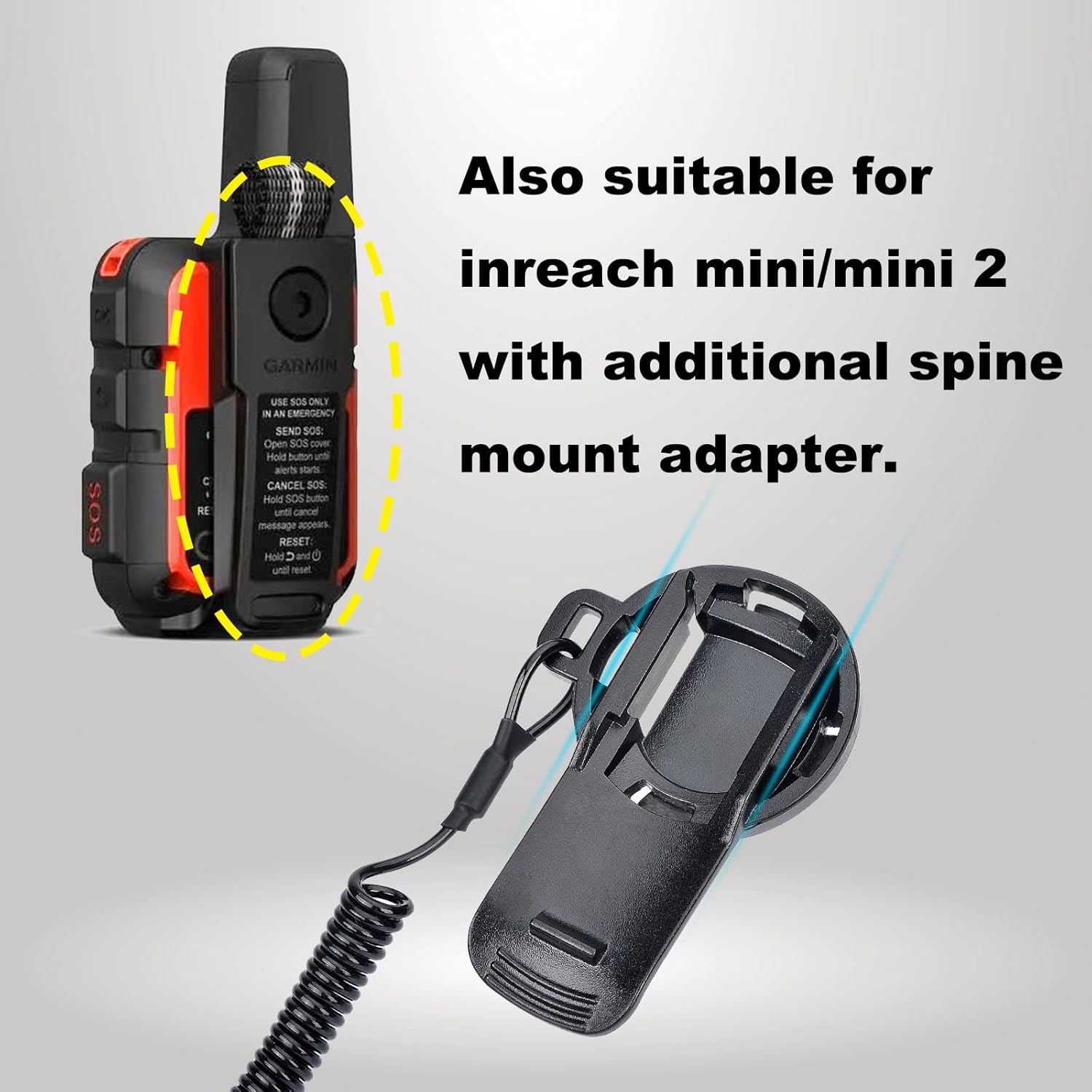 Backpack Tether for Garmin Handheld GPS Devices, Hiking Backpack Mount Accessory for Garmin inReach eTrex GPSMAP Oregon Alpha Rino Devices - Great for Hiking & Hands-Free - Image 3