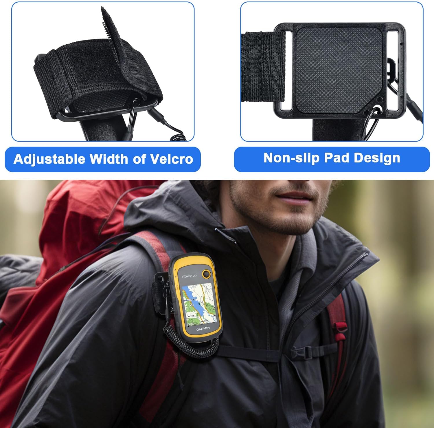 Backpack Tether for Garmin Handheld GPS Devices, Hiking Backpack Mount Accessory for Garmin inReach eTrex GPSMAP Oregon Alpha Rino Devices - Great for Hiking & Hands-Free - Image 5