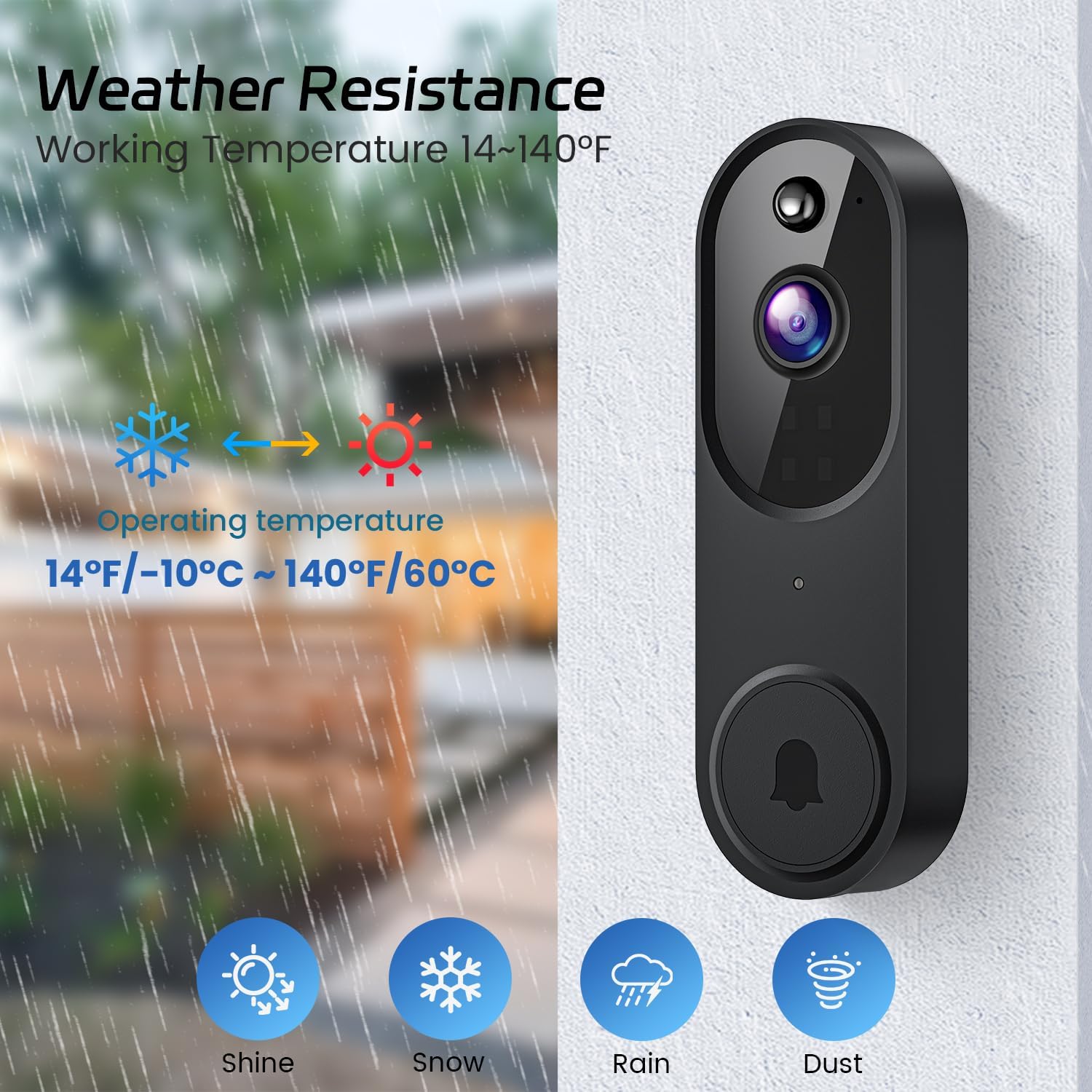 1080P Video Doorbell Camera, Smart Human Detection, Cloud Storage, Chime Included, Live View, 2-Way Audio, IR Night Vision, Battery Powered, Indoor/Outdoor Surveillance - Image 8