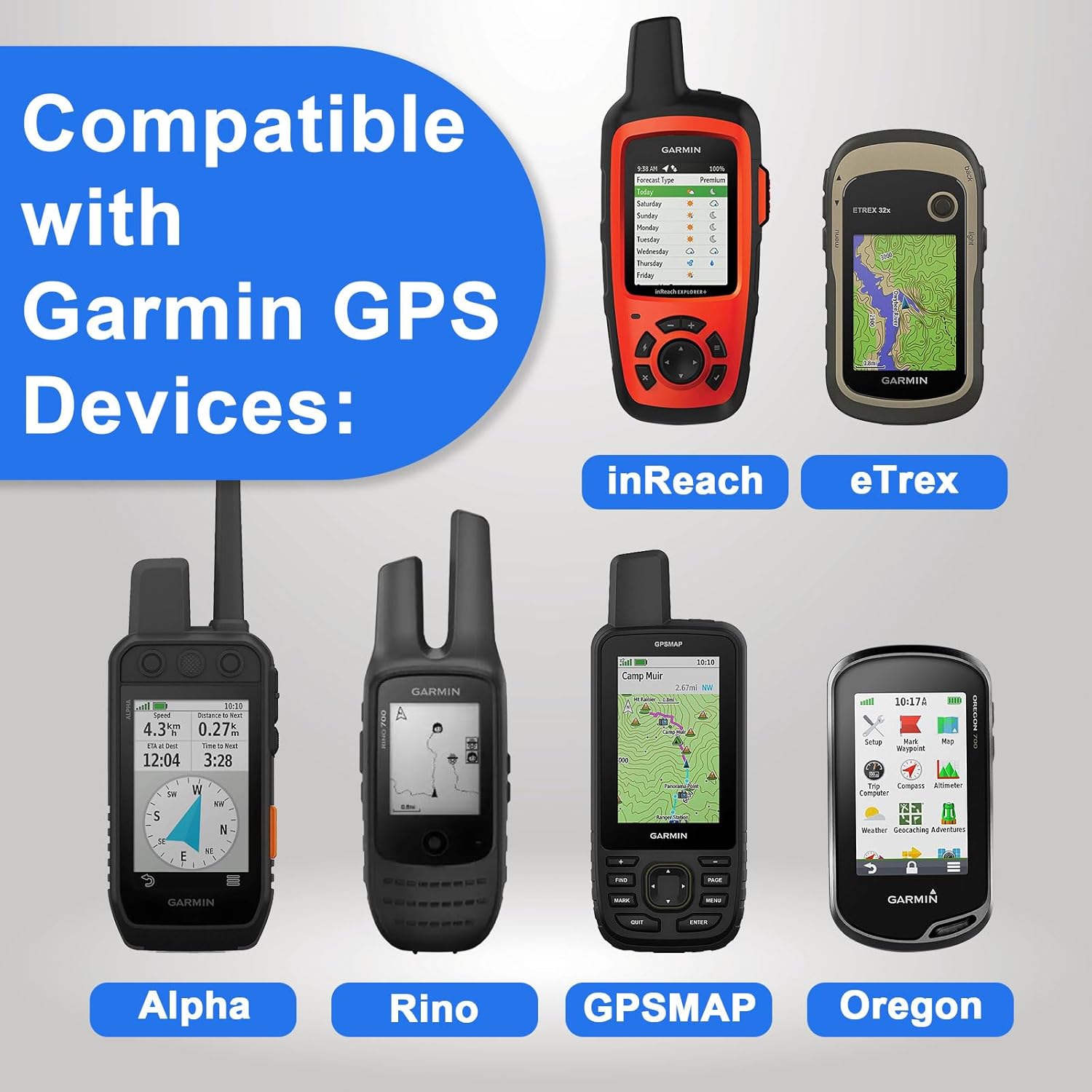 Backpack Tether for Garmin Handheld GPS Devices, Hiking Backpack Mount Accessory for Garmin inReach eTrex GPSMAP Oregon Alpha Rino Devices - Great for Hiking & Hands-Free - Image 2