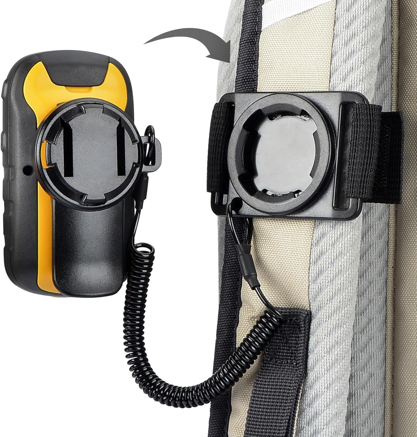 Backpack Tether for Garmin Handheld GPS Devices, Hiking Backpack Mount Accessory for Garmin inReach eTrex GPSMAP Oregon Alpha Rino Devices - Great for Hiking & Hands-Free