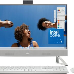 Dell Inspiron 5430 All in One Desktop - 23.8-inch FHD (1920 x 1080) Display, Intel Core 3-100U, 8GB DDR4 RAM, 512GB SSD, Intel Graphics, Windows 11 Home, Onsite Service - White