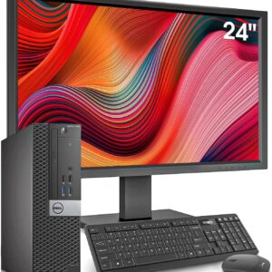Dell OptiPlex Desktop Computer with 24 inch Monitor PC and Monitor Bundle, i7-6700 3.4GHz,16GB Ram New 512GB SSD,Intel AC7260 Built-in WiFi Bluetooth,HDMI,Refurbished Desktop,Windows 10 Pro (Renewed)