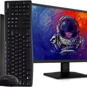 HP Elite Desktop PC Computer | Intel Quad-Core i5 | 8GB Ram | 1TB HDD | 24 Inch LCD Monitor (1080p HDMI) | Wireless Keyboard and Mouse | WiFi + Bluetooth | Windows 10 (6200) (Renewed)