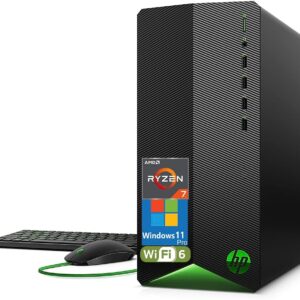HP Pavilion Tower Desktop Computer, Octa-Core AMD Ryzen 7 5700G (Beat i7-11700K), 32GB DDR4 RAM, 1TB PCIe SSD, WiFi 6, Bluetooth, RJ-45, HDMI, VGA, Keyboard and Mouse, Windows 11 Pro, WE/PGPY