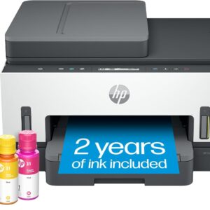 HP Smart -Tank 7301 Wireless All-in-One Cartridge-free Ink Printer, up to 2 years of ink included, mobile print, scan, copy, automatic document feeder (28B70A), Gray