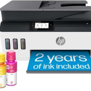 HP Smart -Tank Plus 651 Wireless All-in-One Ink -Tank Printer, up to 2 Years of Ink in Bottles, Auto Document Feeder, Mobile Print, Scan, Copy, Works with Alexa (7XV38A)
